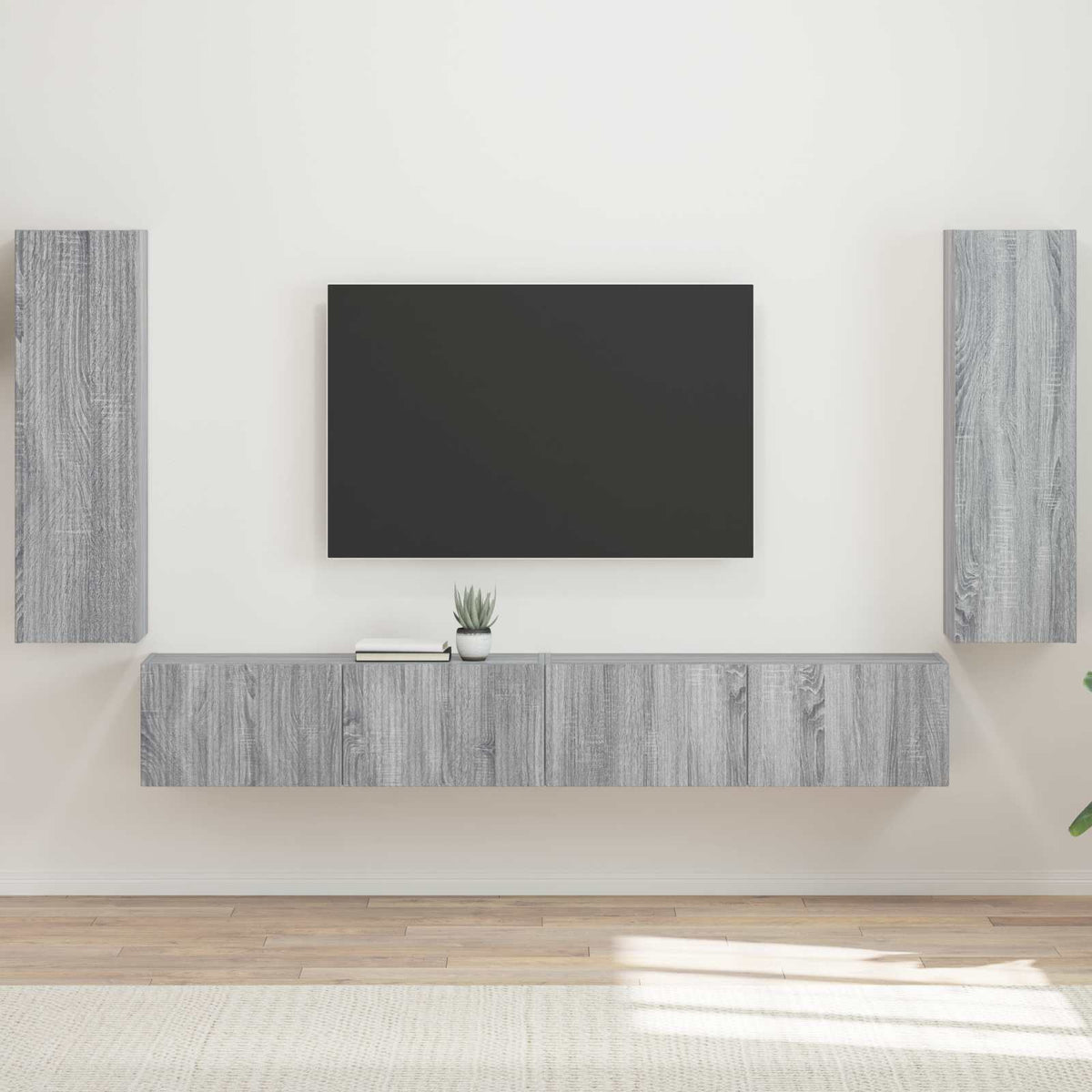 vidaXL TV Wall Cabinet Set 4 pcs Engineered Wood
