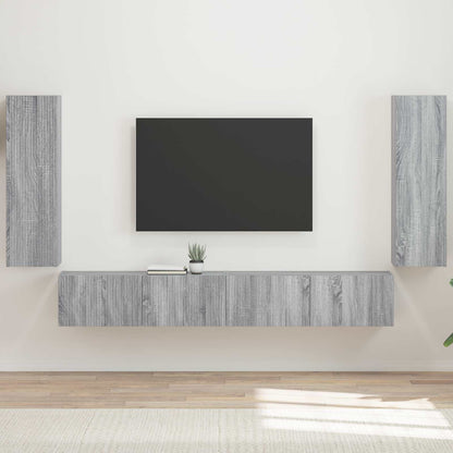 vidaXL TV Wall Cabinet Set 4 pcs Engineered Wood