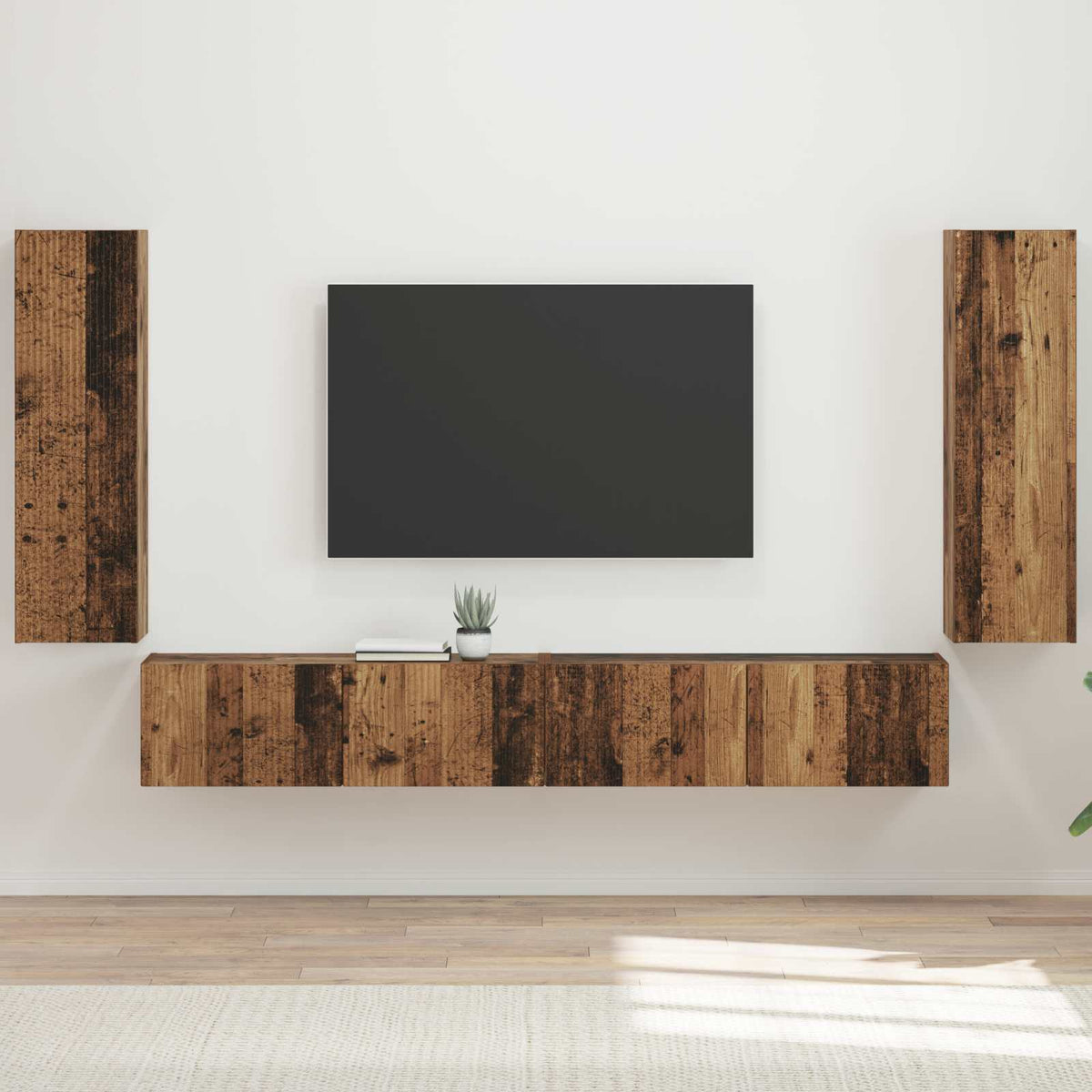vidaXL TV Wall Cabinet Set 4 pcs Engineered Wood
