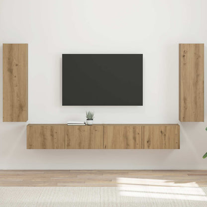 vidaXL TV Wall Cabinet Set 4 pcs Engineered Wood