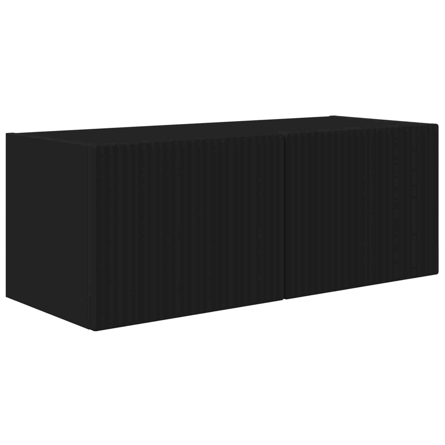 vidaXL TV Wall Cabinet Set 4 pcs Black Engineered Wood 6
