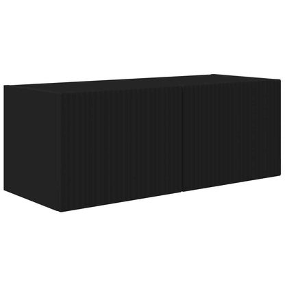 vidaXL TV Wall Cabinet Set 4 pcs Black Engineered Wood 6