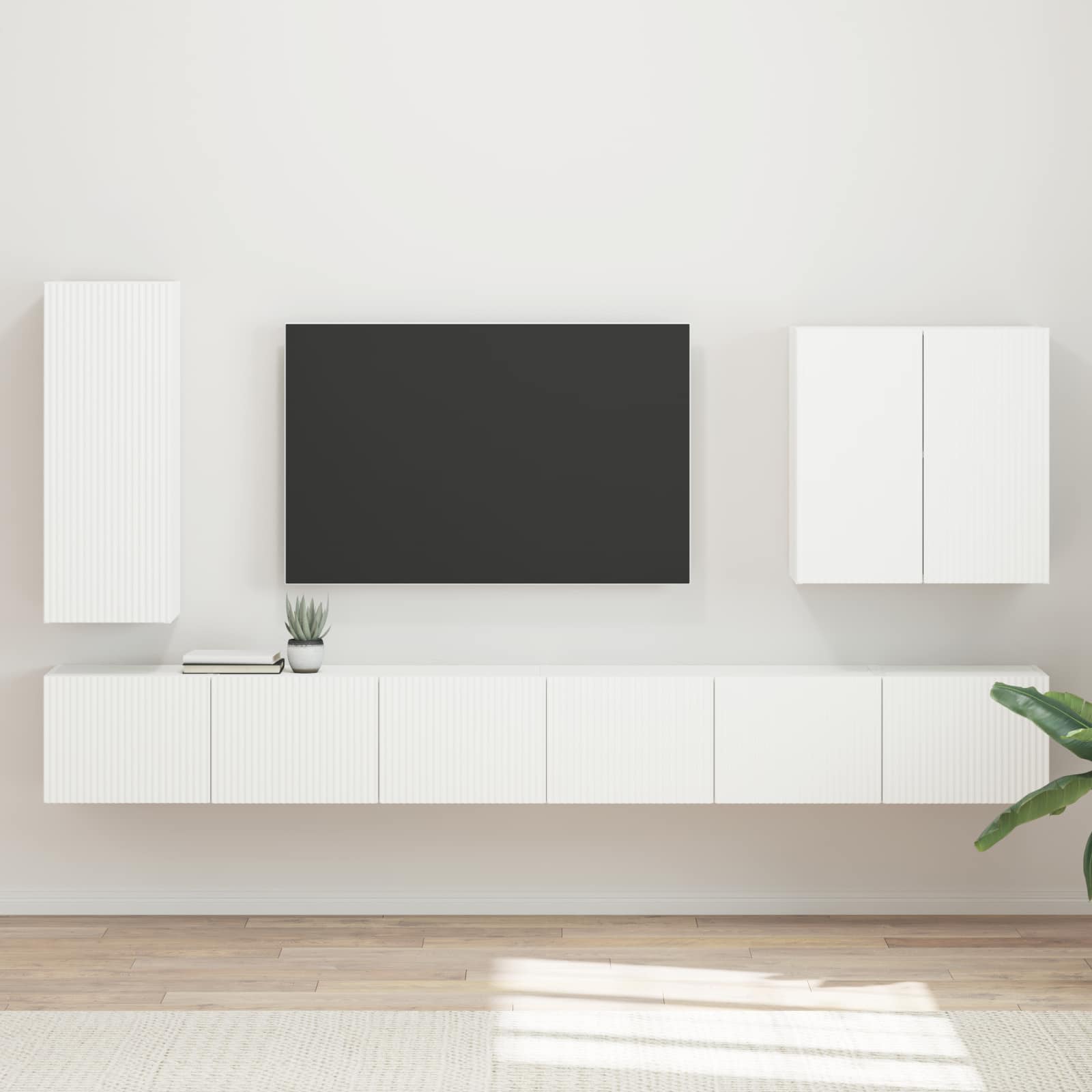 vidaXL TV Wall Cabinet Set 6 pcs White 1