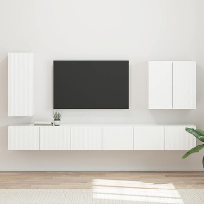 vidaXL TV Wall Cabinet Set 6 pcs White 1