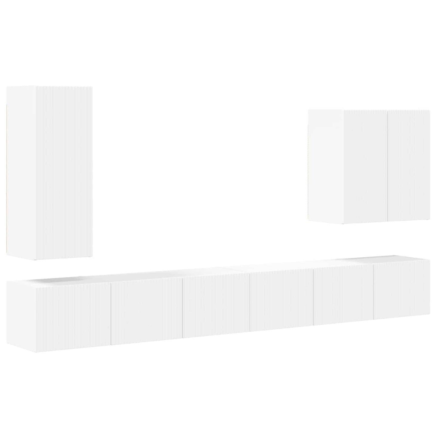 vidaXL TV Wall Cabinet Set 6 pcs White 2