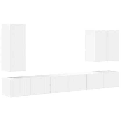 vidaXL TV Wall Cabinet Set 6 pcs White 2