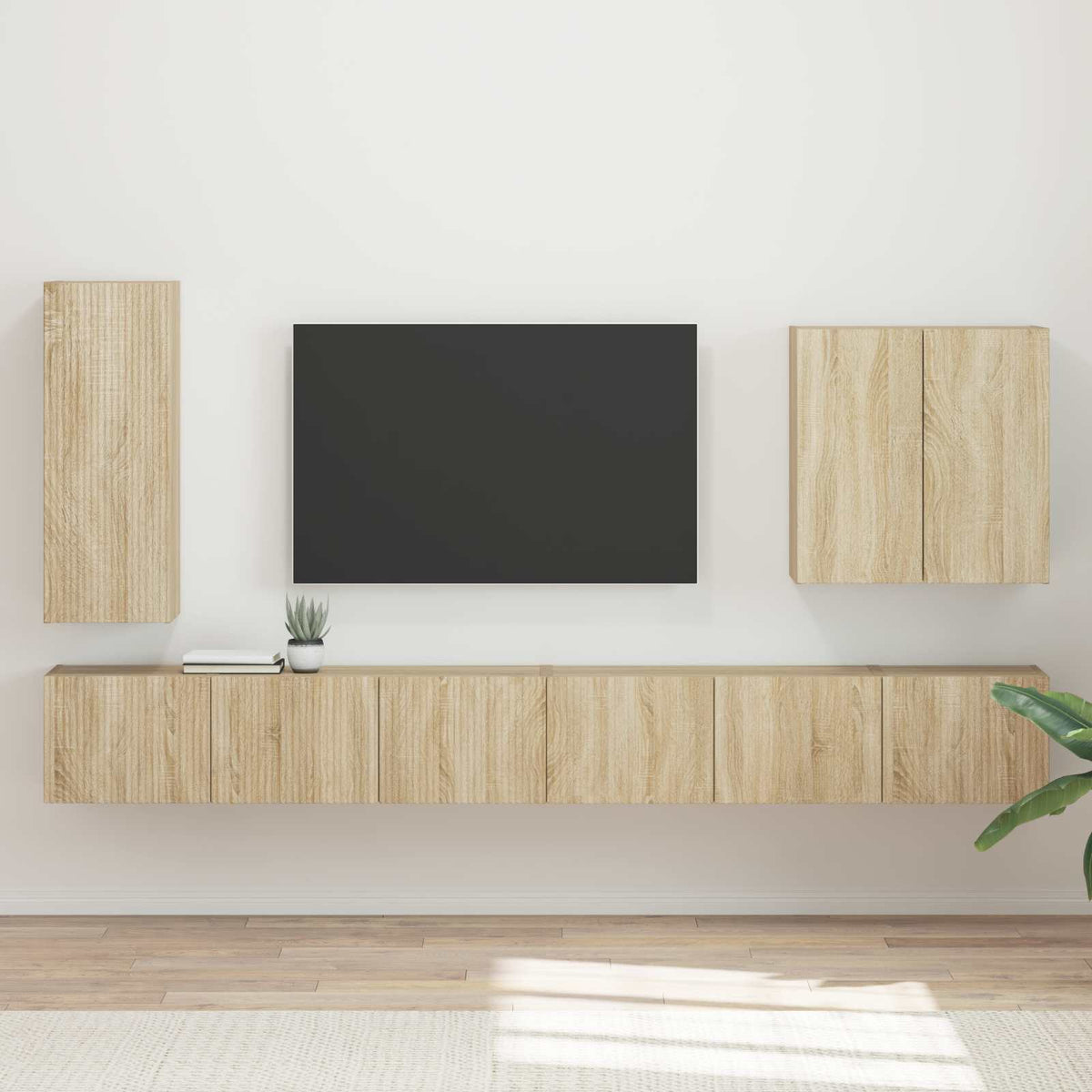 vidaXL TV Wall Cabinet Set 6 pcs Sonoma Oak 1