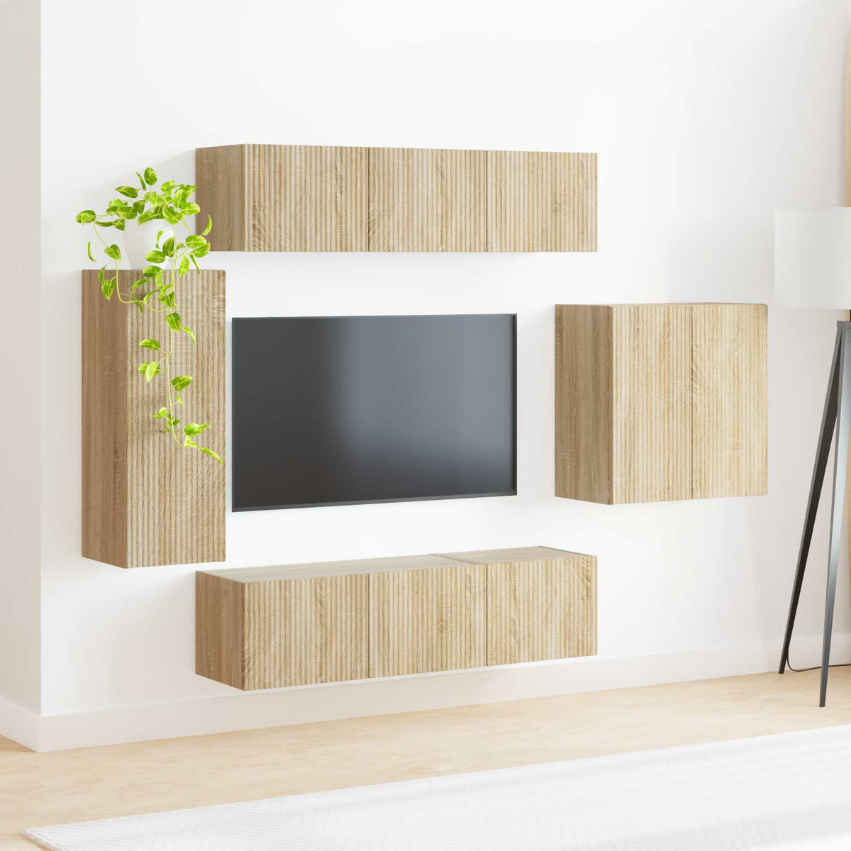 vidaXL TV Wall Cabinet Set 6 pcs Sonoma Oak 4