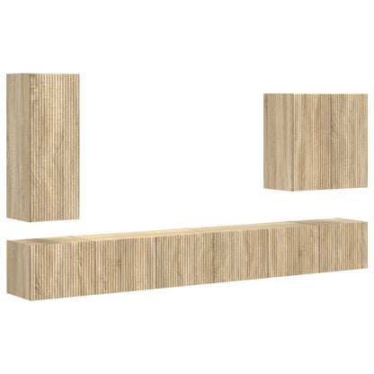 vidaXL TV Wall Cabinet Set 6 pcs Sonoma Oak 2