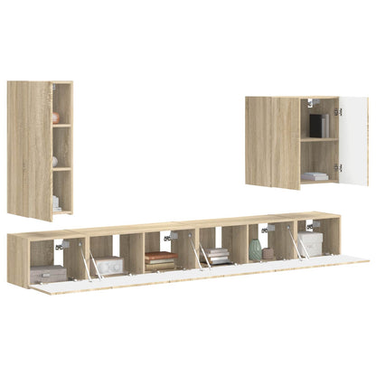 vidaXL TV Wall Cabinet Set 6 pcs Sonoma Oak 3