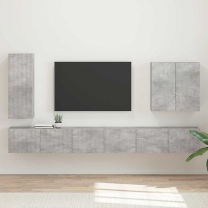 vidaXL TV Wall Cabinet Set 6 pcs Concrete Grey 1