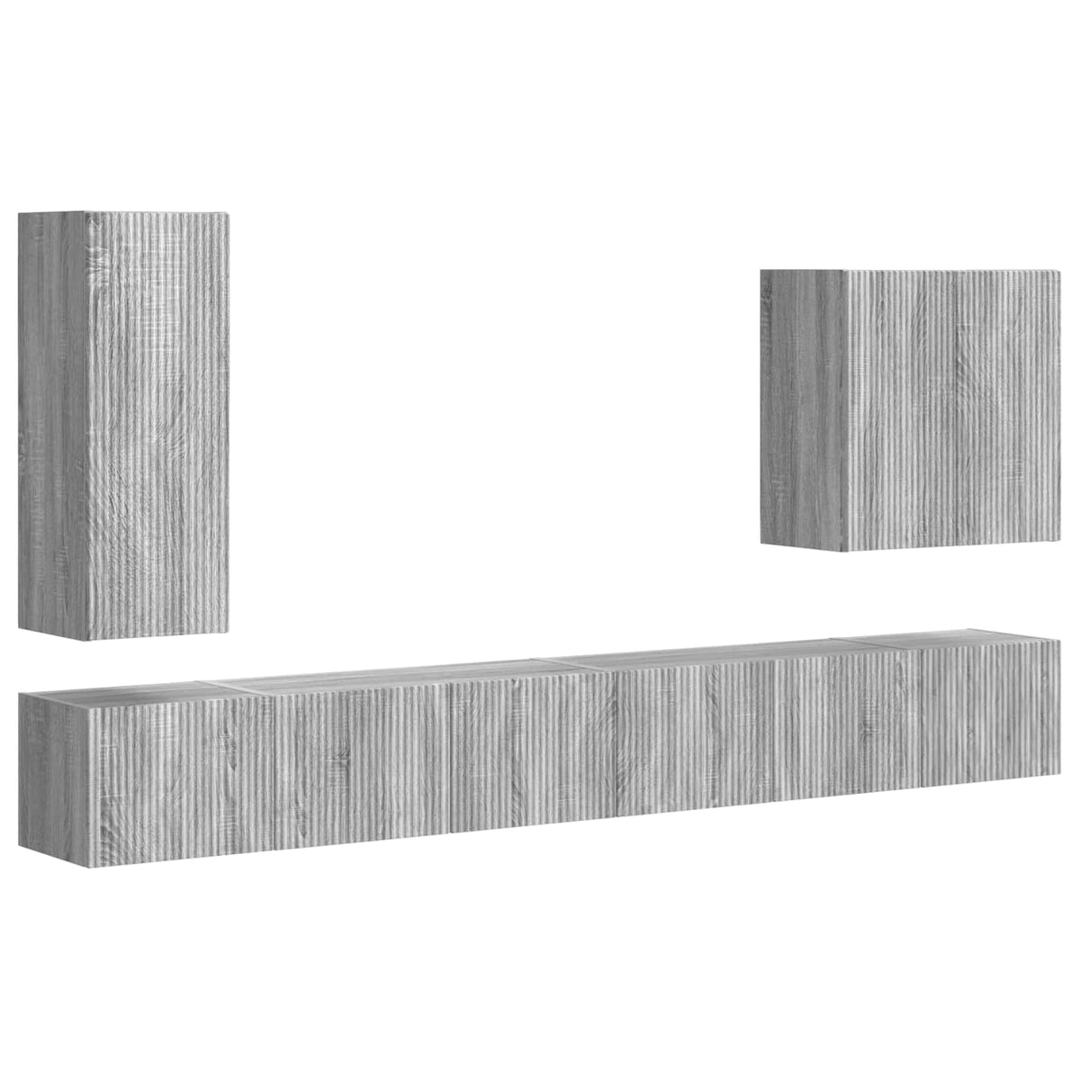 vidaXL TV Wall Cabinet Set 6 pcs Grey Sonoma 2