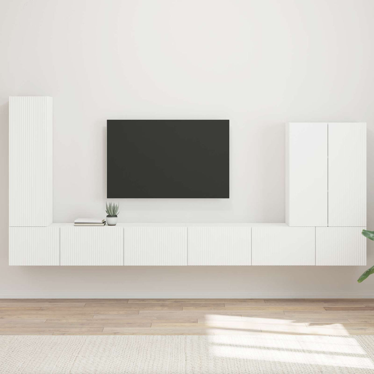 vidaXL TV Wall Cabinet Set 6 pcs White 1