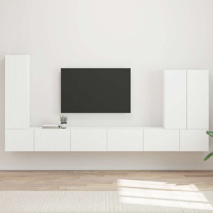 vidaXL TV Wall Cabinet Set 6 pcs White 1