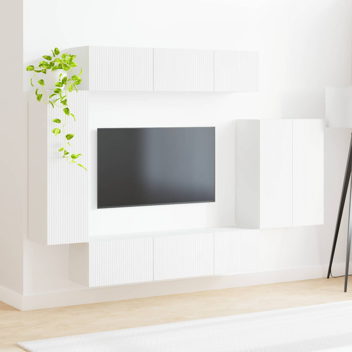 vidaXL TV Wall Cabinet Set 6 pcs White 4