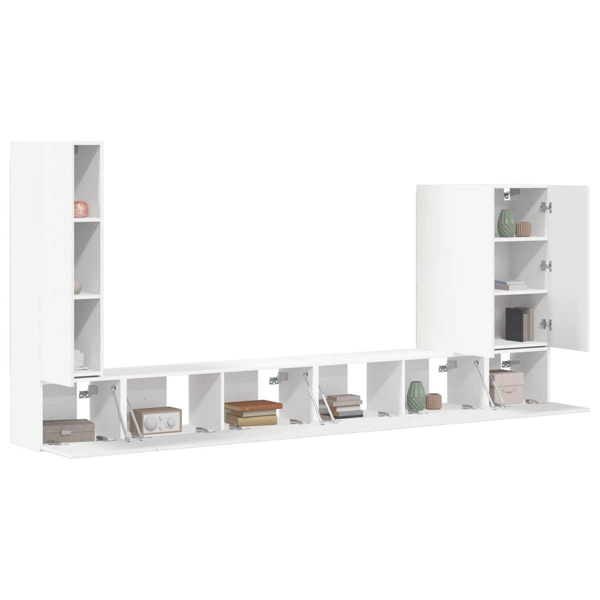 vidaXL TV Wall Cabinet Set 6 pcs White 3