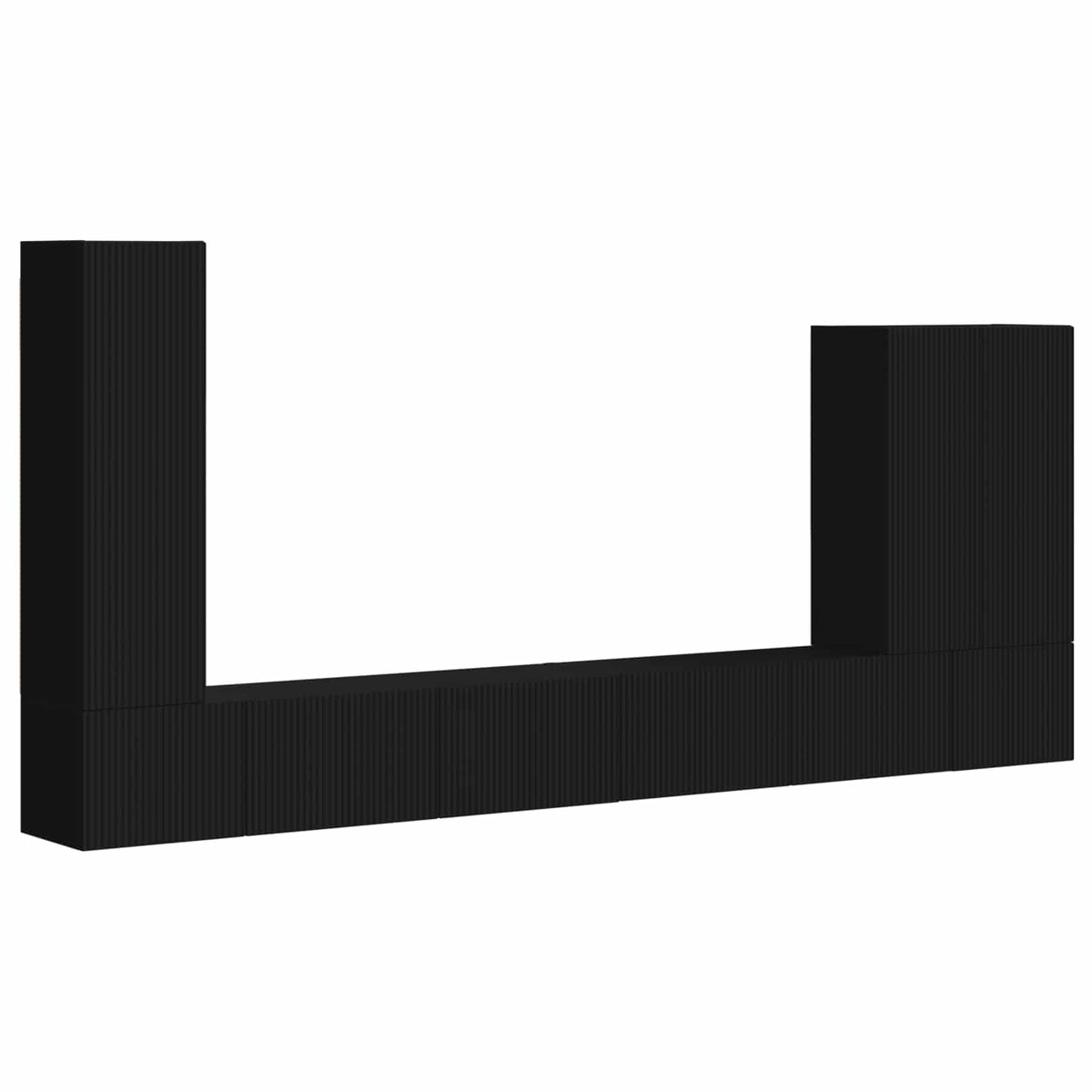 vidaXL TV Wall Cabinet Set 6 pcs Black 2