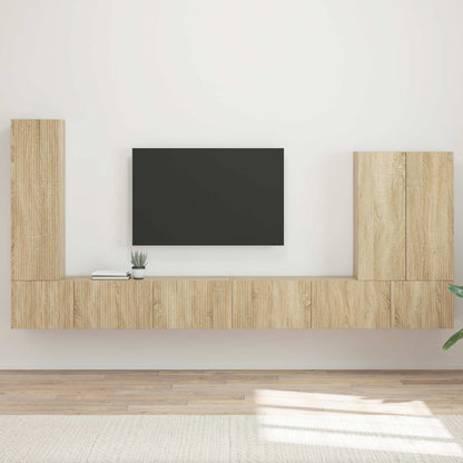 vidaXL TV Wall Cabinet Set 6 pcs Sonoma Oak 1