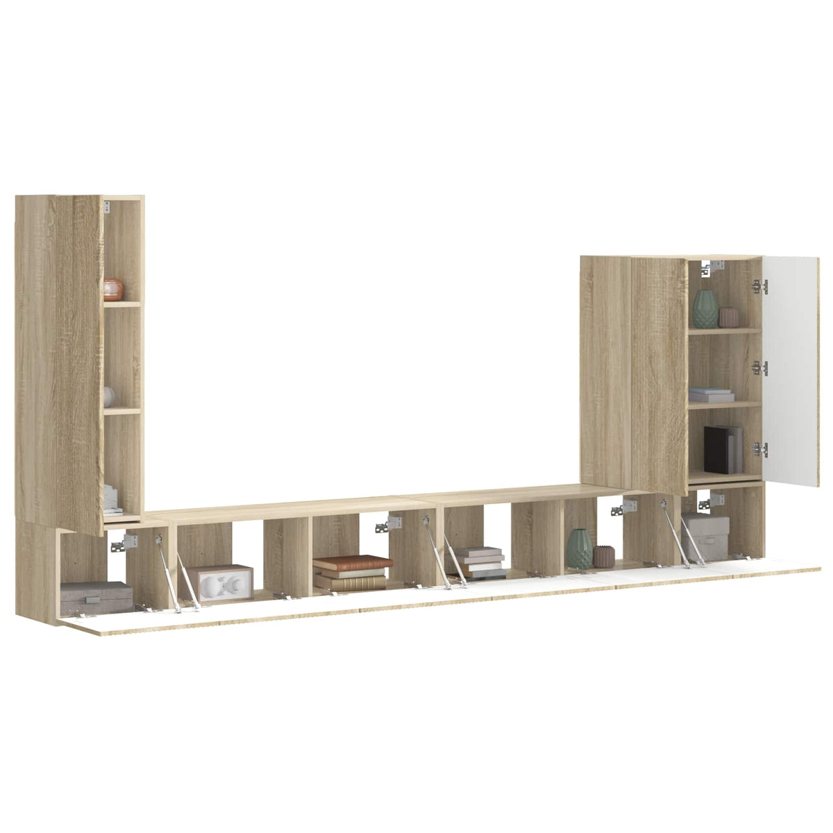 vidaXL TV Wall Cabinet Set 6 pcs Sonoma Oak 3