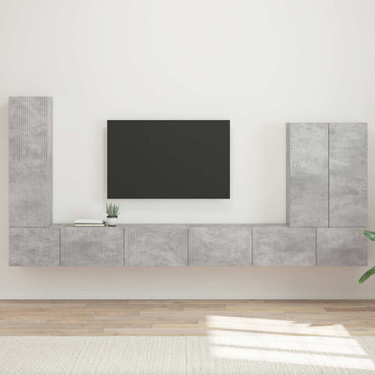 vidaXL TV Wall Cabinet Set 6 pcs Concrete Grey 1