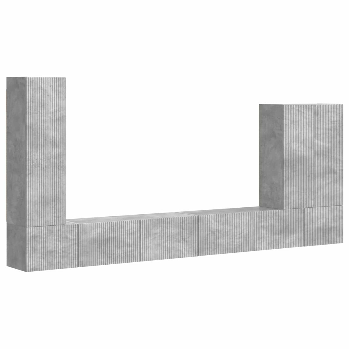 vidaXL TV Wall Cabinet Set 6 pcs Concrete Grey 2