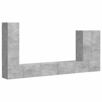 vidaXL TV Wall Cabinet Set 6 pcs Concrete Grey 2