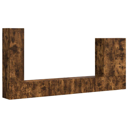 vidaXL TV Wall Cabinet Set 6 pcs Smoked Oak 2