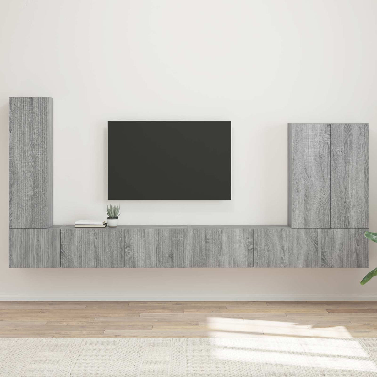 vidaXL TV Wall Cabinet Set 6 pcs Grey Sonoma 1