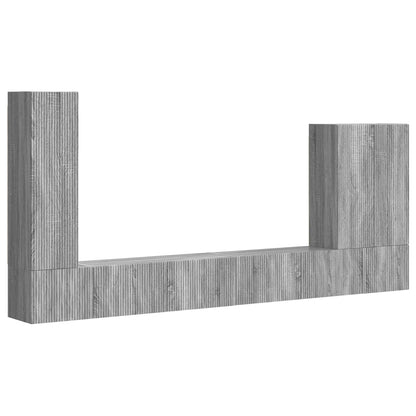vidaXL TV Wall Cabinet Set 6 pcs Grey Sonoma 2