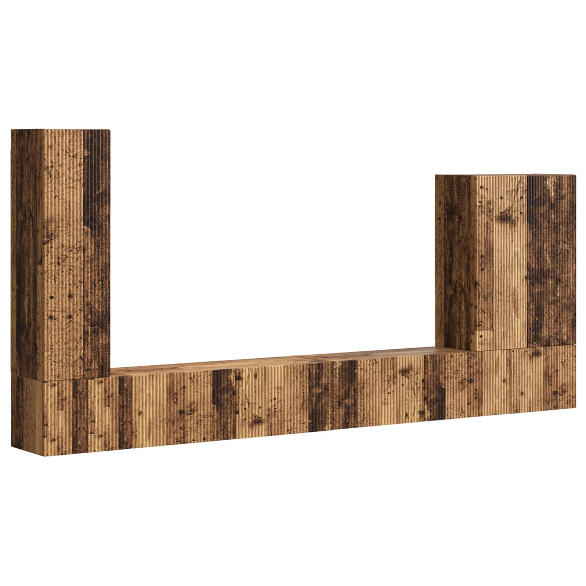 vidaXL TV Wall Cabinet Set 6 pcs Old Wood 2