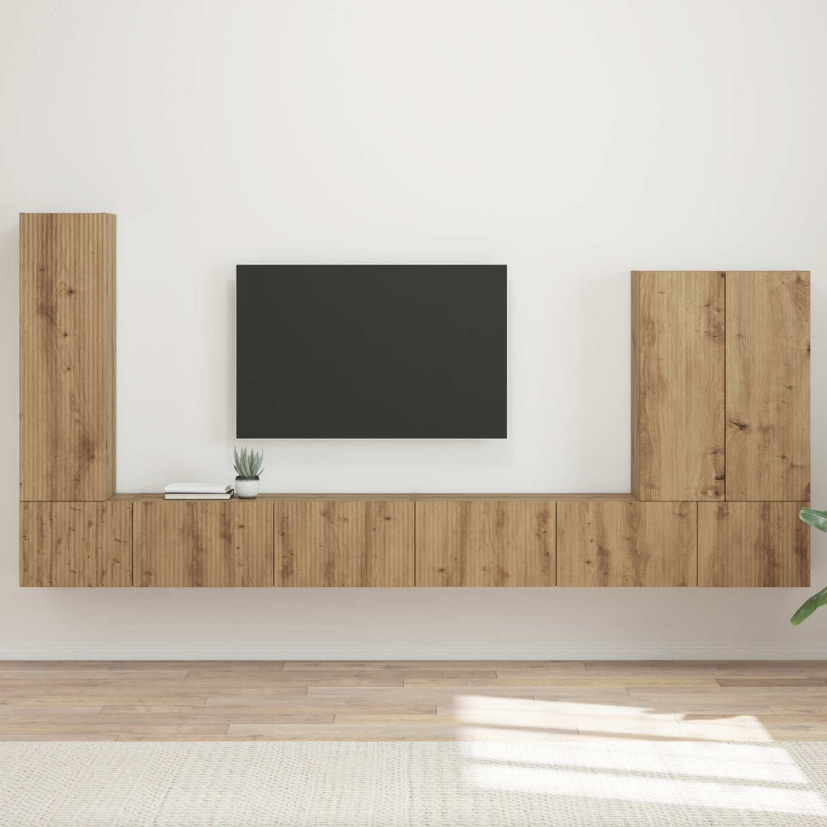 vidaXL TV Wall Cabinet Set 6 pcs Artisan Oak 1