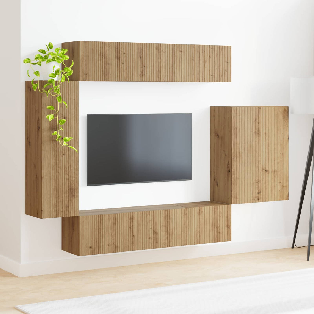 vidaXL TV Wall Cabinet Set 6 pcs Artisan Oak 4