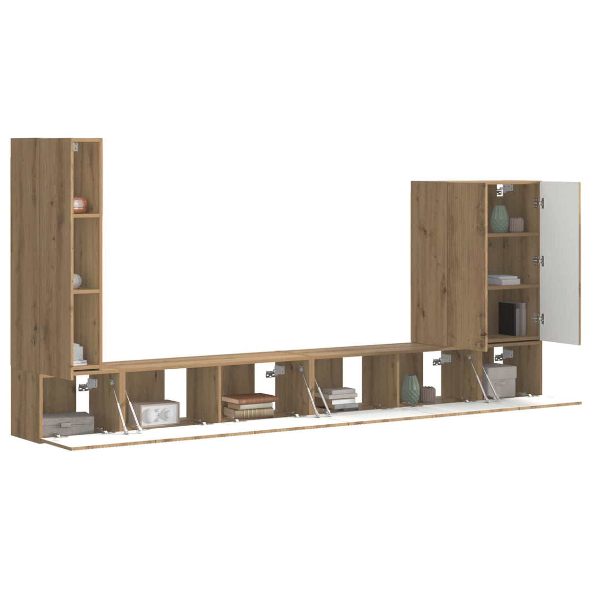 vidaXL TV Wall Cabinet Set 6 pcs Artisan Oak 3