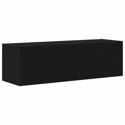 vidaXL TV Cabinet Set 3 pcs Black Engineered Wood 6