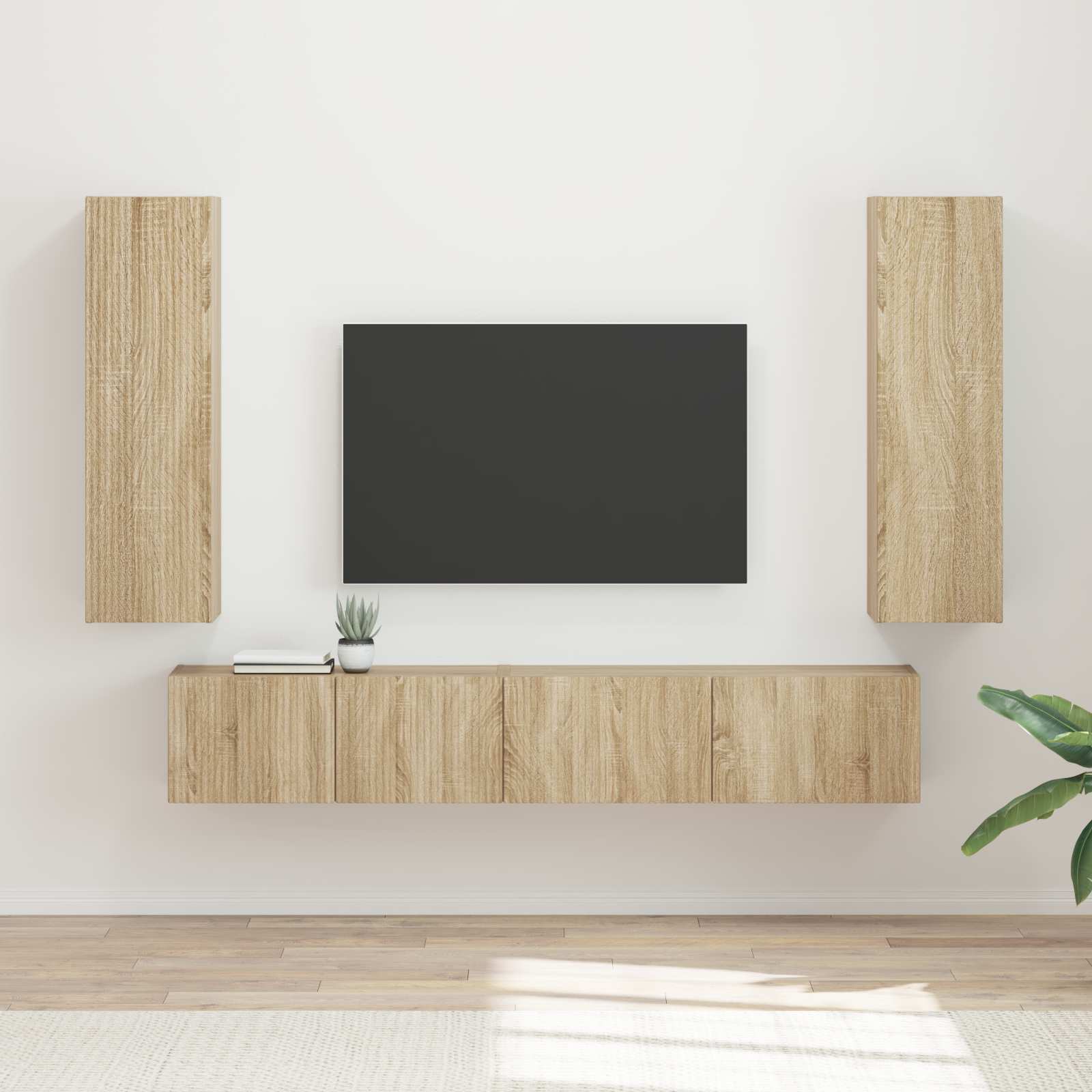 vidaXL TV Cabinet Set 3 pcs Sonoma Oak Engineered Wood 1