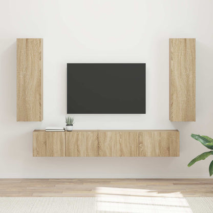 vidaXL TV Cabinet Set 3 pcs Sonoma Oak Engineered Wood 1