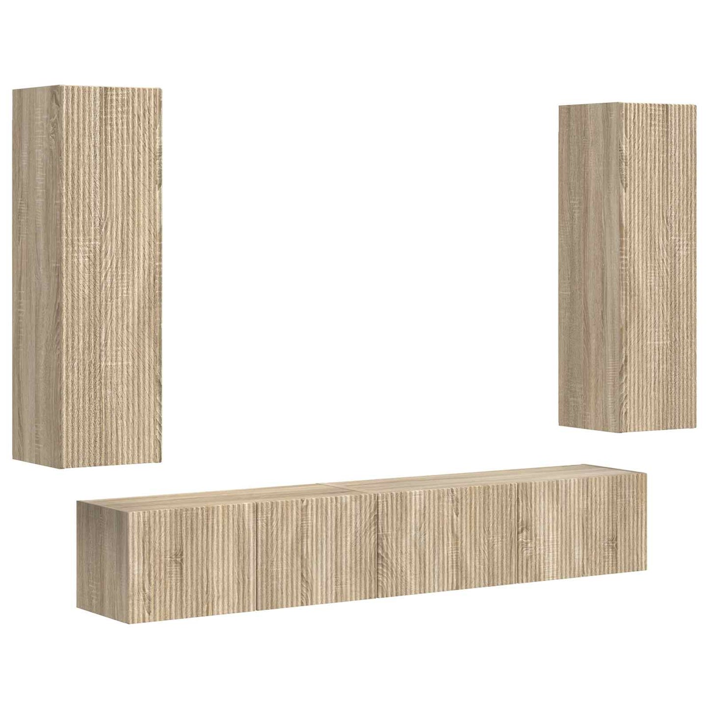 vidaXL TV Cabinet Set 3 pcs Sonoma Oak Engineered Wood 2