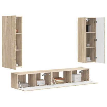 vidaXL TV Cabinet Set 3 pcs Sonoma Oak Engineered Wood 3