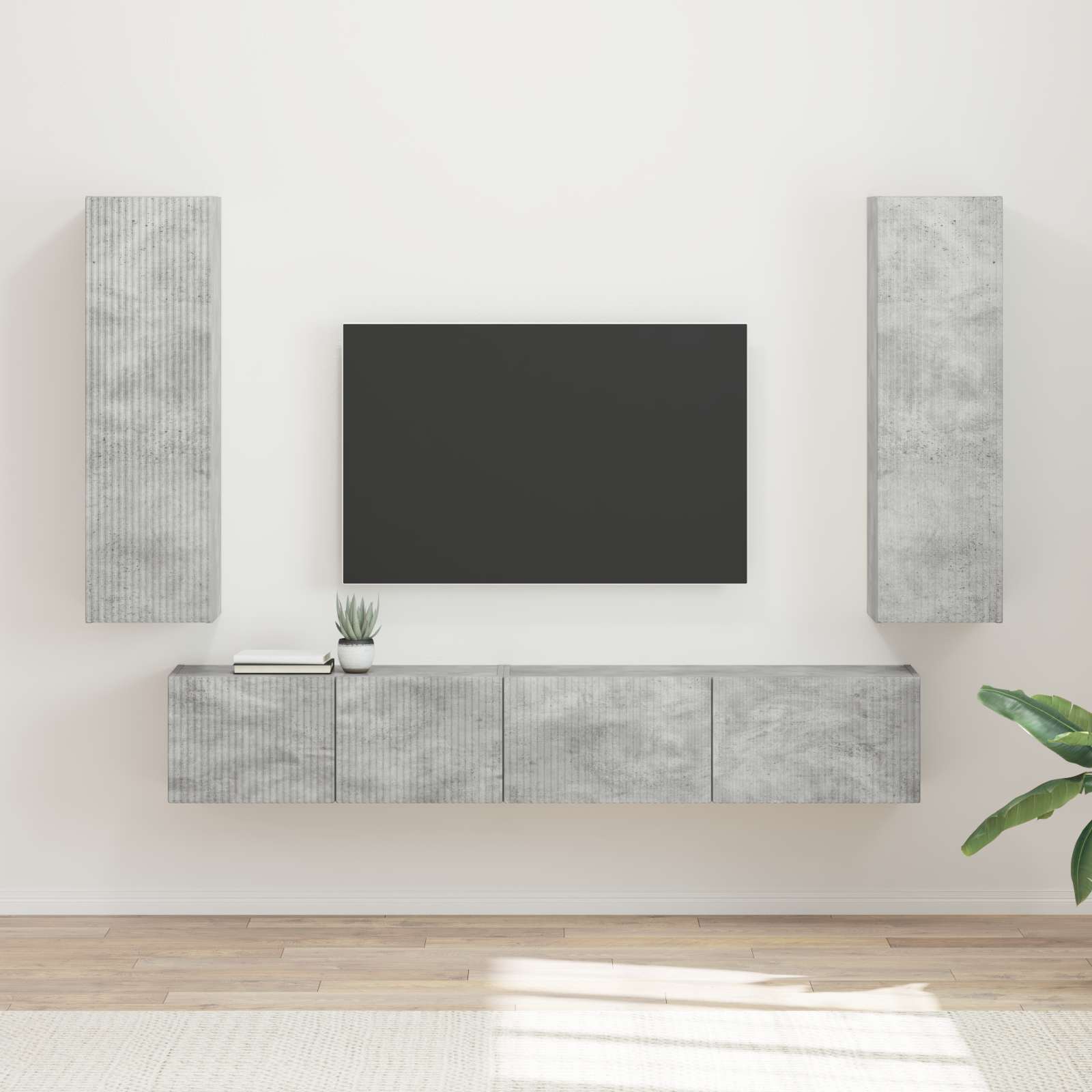 vidaXL TV Cabinet Set 3 pcs Concrete Grey Engineered Wood 1