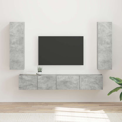 vidaXL TV Cabinet Set 3 pcs Concrete Grey Engineered Wood 1