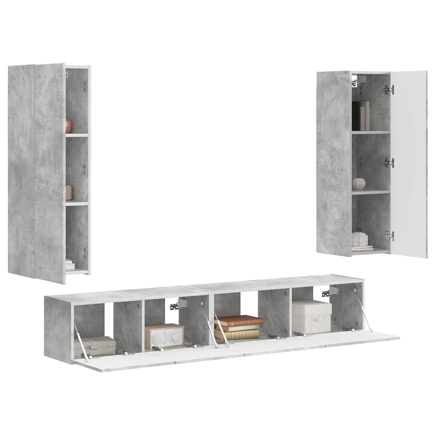 vidaXL TV Cabinet Set 3 pcs Concrete Grey Engineered Wood 3