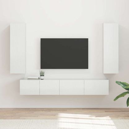 vidaXL TV Cabinet Set 3 pcs High Gloss White Engineered Wood 1