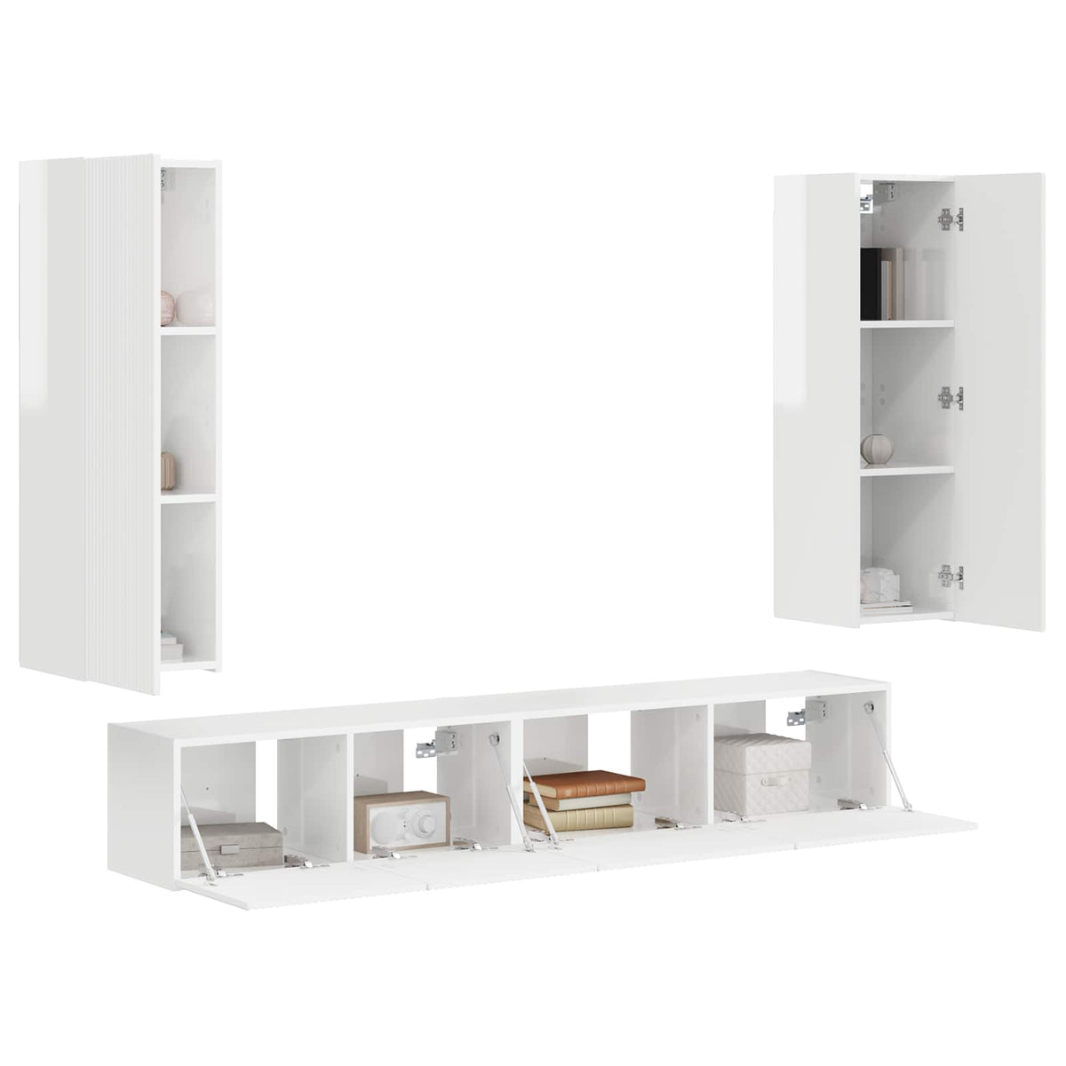 TV Cabinet Set 3 pcs 29.5 x 31 x 100 cm High gloss white