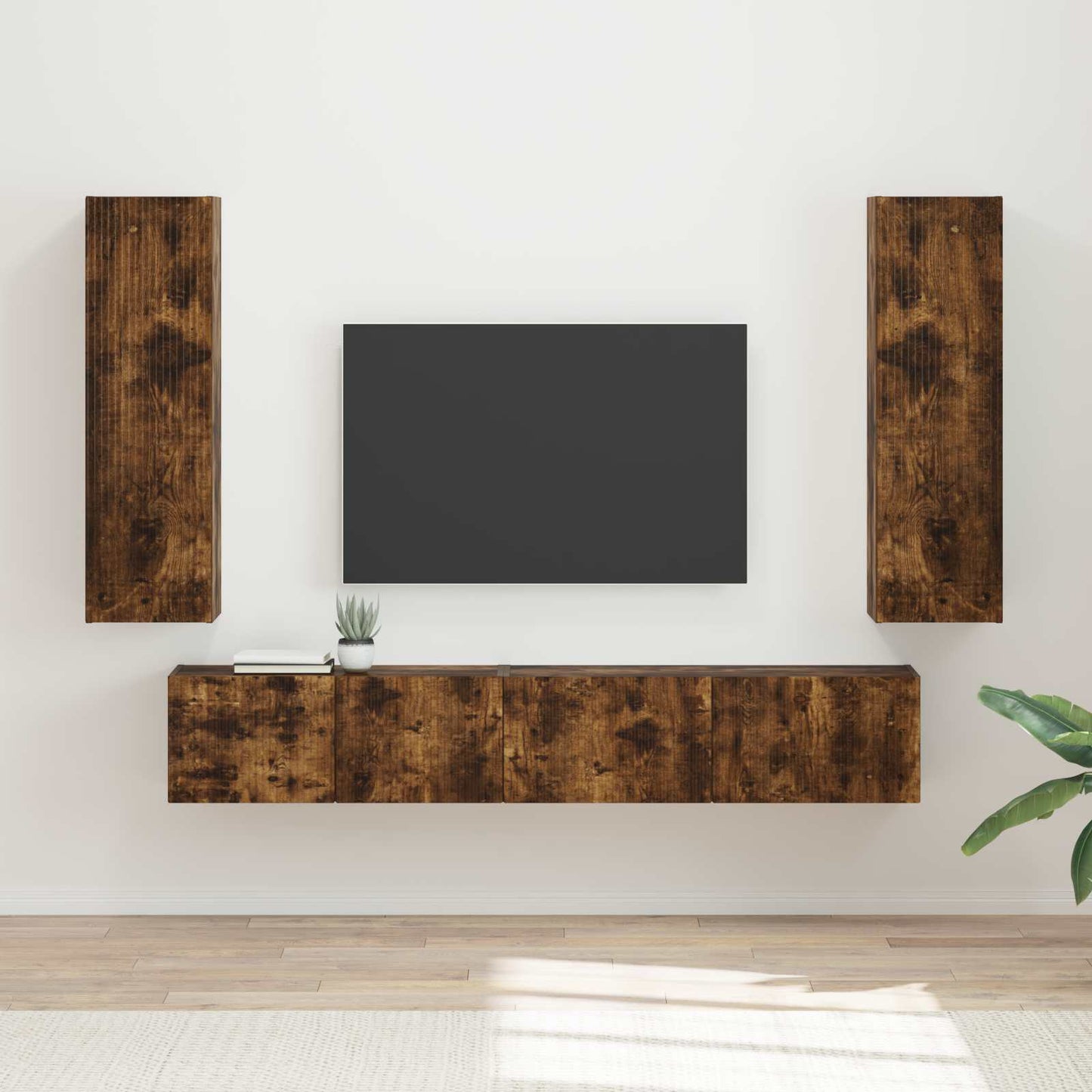 vidaXL TV Cabinet Set 3 pcs Smoked Oak Engineered Wood 1