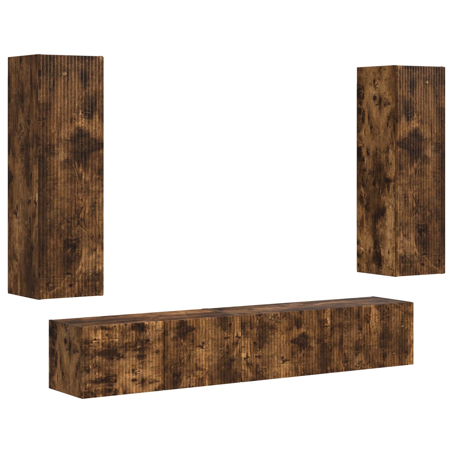vidaXL TV Cabinet Set 3 pcs Smoked Oak Engineered Wood 2