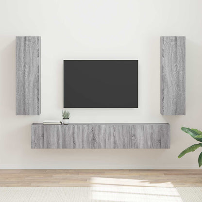 vidaXL TV Cabinet Set 3 pcs Grey Sonoma Engineered Wood 1