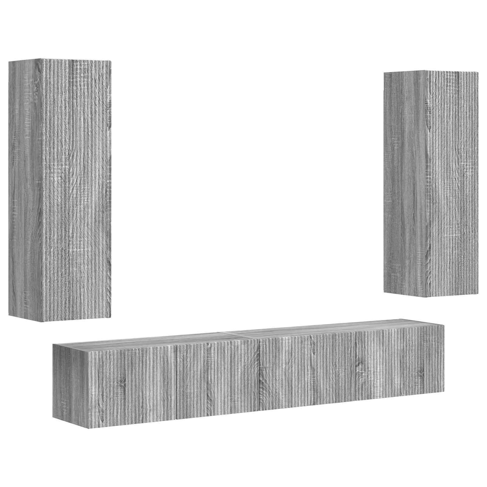 vidaXL TV Cabinet Set 3 pcs Grey Sonoma Engineered Wood 2