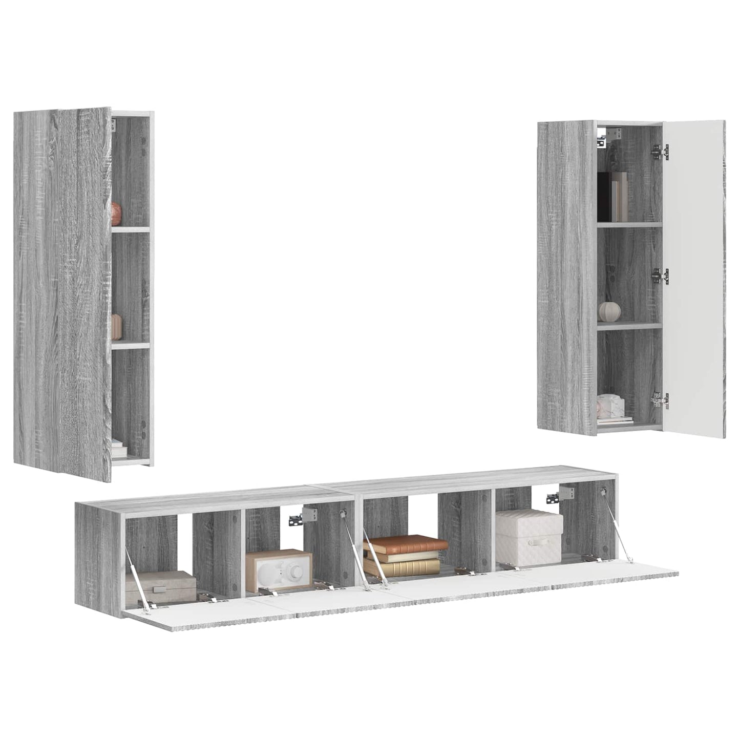 vidaXL TV Cabinet Set 3 pcs Grey Sonoma Engineered Wood 3