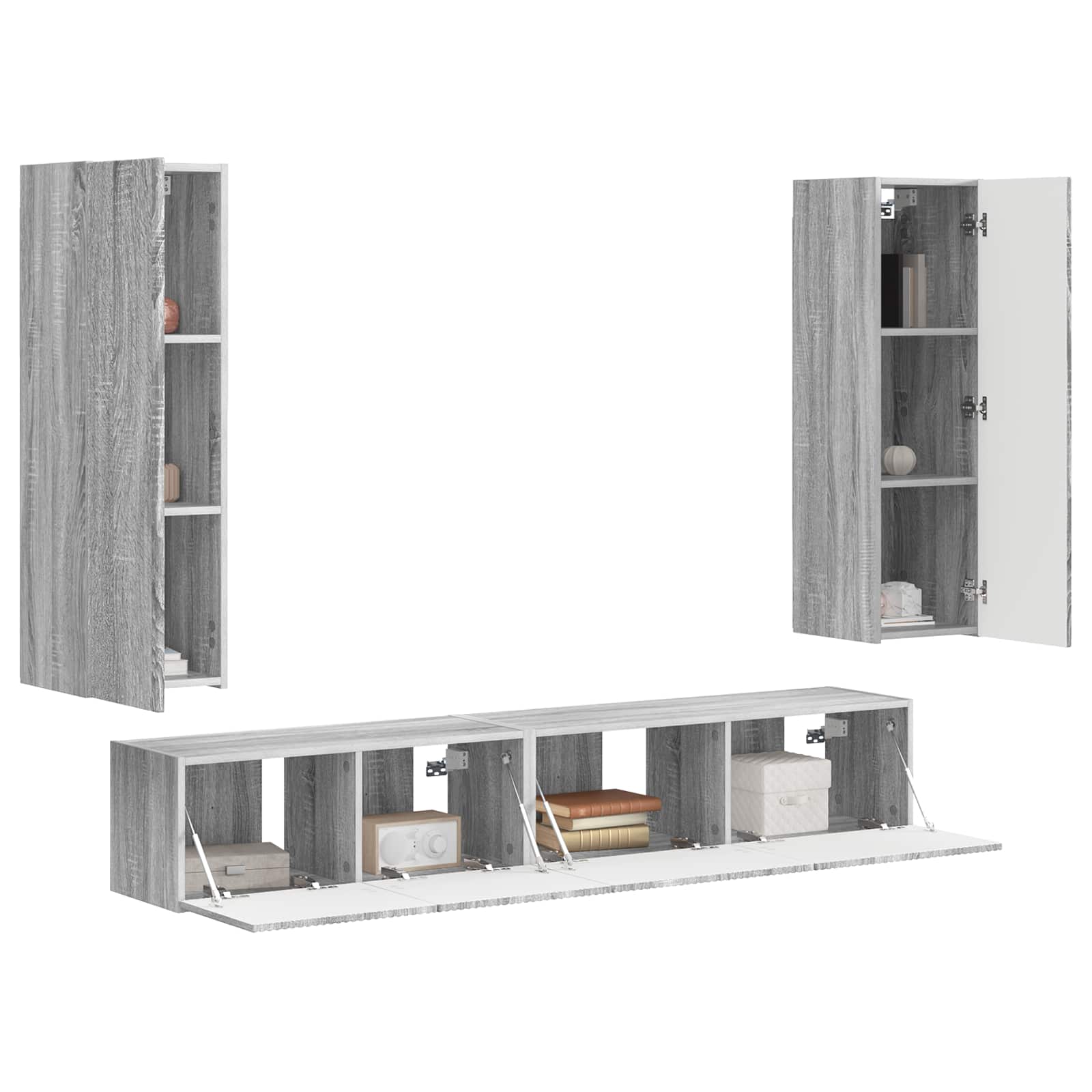 vidaXL TV Cabinet Set 3 pcs Grey Sonoma Engineered Wood 3
