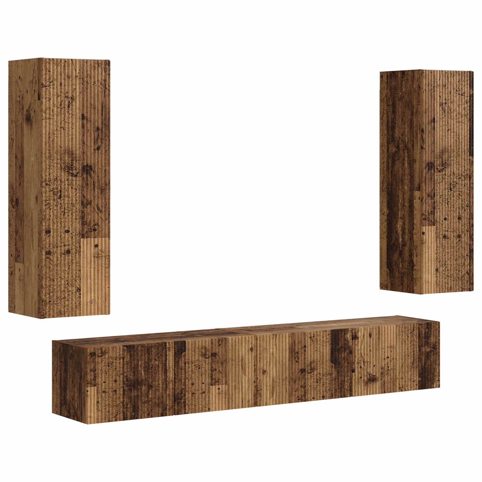 vidaXL TV Cabinet Set 3 pcs Old Wood Engineered Wood 2